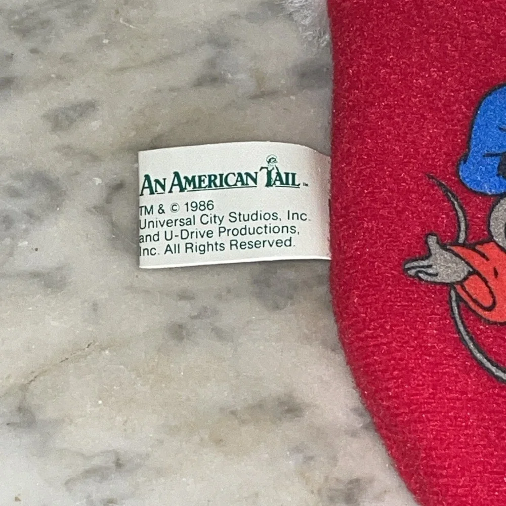 Vintage 1986 An American Tail Fievel Mouse Stocking Mini Zipper Christmas 7